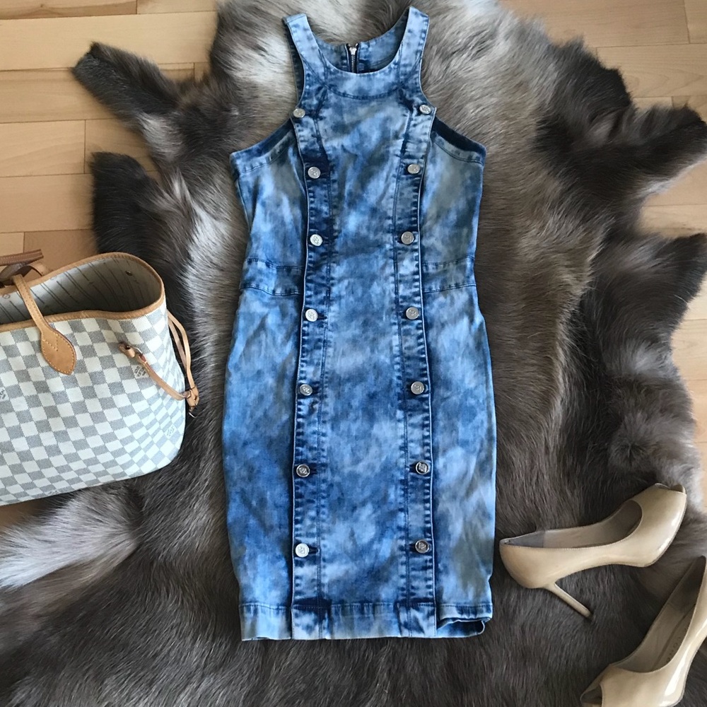 Distressed/Bleached Jean Bebe Dress